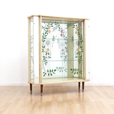 Mid Century China Cabinet French 1950S Curio Cabinet Entryway/China Display Cabinet 