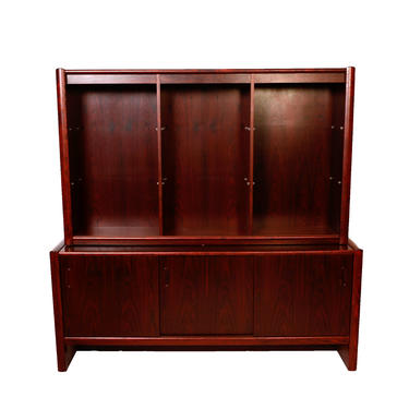 Danish Modern Rosewood Hutch China Cabinet Credenza  Sideboard  70s 