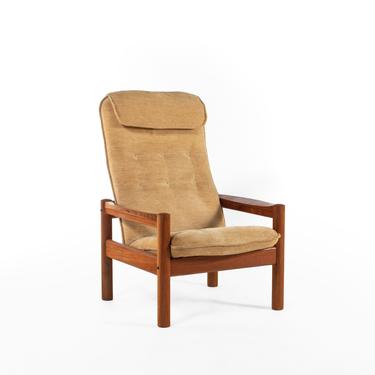High-back Domino Lounge Chair in Solid Teak 