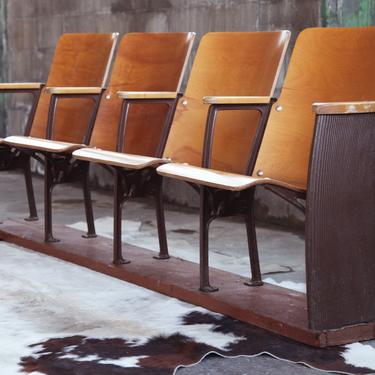 BEAUTIFUL Bentwood Mid Century Modern Set 4 bent plywood + Iron Chairs COOL Danish Modern style seating Entry way Theater Cinema Eames 