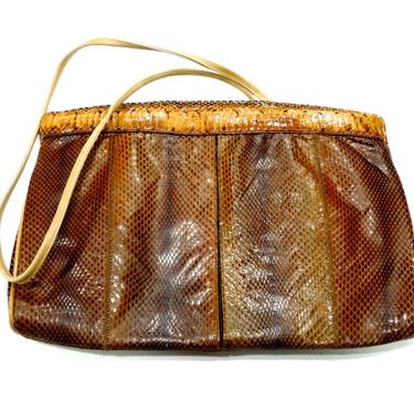 VINTAGE: Bags by Varon - Snakeskin Clutch - Snake Bag - Leather Bag - Snake Purse - SKU Tub-605-00007368 
