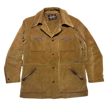 Vintage 1970s SEARS Corduroy Car Coat ~ size 44 R (Large) ~ Work Wear ~ Hunting Jacket ~ Belted Back / Norfolk 