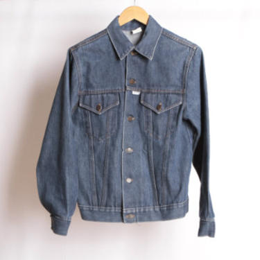 vintage NELSON brand men's size small blue jean classic LEVIS style denim cotton jacket -- size small 