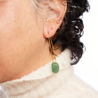 REGINA DABDAB Gold Plated with Green Stone Earrings