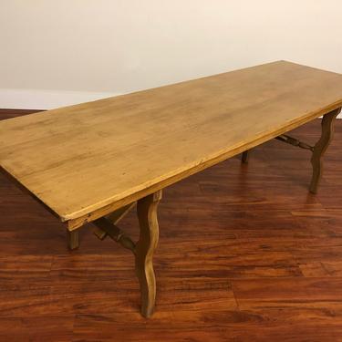English Antique Long Narrow Dining Table 