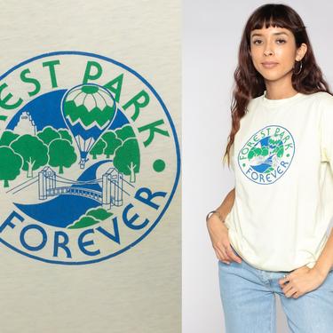 Forest Park Forever Shirt -- St. Louis, Missouri TShirt 80s Single Stitch Vintage T Shirt Graphic Travel Tee Retro Yellow Tree Medium 