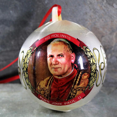 Pope John Paul II Souvenir Christmas Ornament from 1979 celebrating the Pope's visit to the United States | FREE SHIPPING 