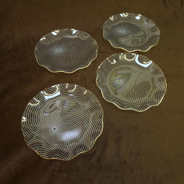 4 glass plates by Corona Denmark 