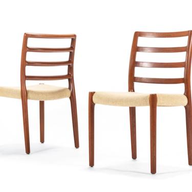 A Set of 2 Niels Moller Model 85 Dining Chairs in Teak 