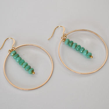 Hoop Earrings - Teal Fashion Jewelry - Gift for Her 