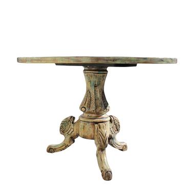 Distressed Mixed Color Tri-Legs Base Round Pedestal Table cs5677E