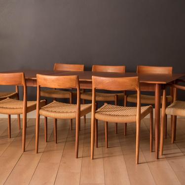 Set of Eight Danish Paper Cord and Teak Niels O. Møller Dining Chairs 57 & 77 