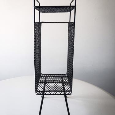 Richard Galef Wire Perforated Metal stand Catchall table Mategot Eames French Nelson Vintage Mid Century Raymor Ravenware 1950s 