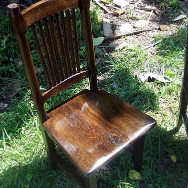 Reclaimed Antique Oak Rustic Spindle Back Chairs 