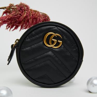 GUCCI Black Leather Marmont Coin Purse