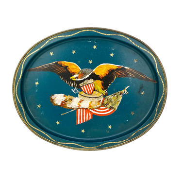 Vintage Eagle Decorative Tray United States Eagle Memorabilia, Vintage Housewares Medium Size Metal Tray, Decorative Trays 