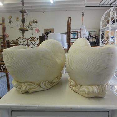 Pair of Composite Shell Cachepot