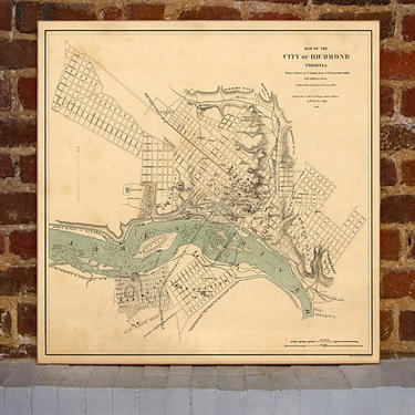 1858 Richmond Vintage Map Canvas Print 