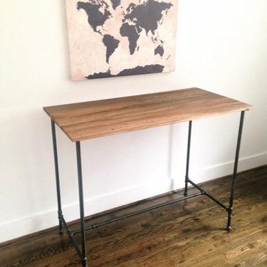 The CAYUGA Standing Desk - Reclaimed Wood &amp; Pipe - Standing Desk 