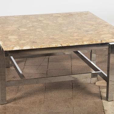 Side table on Chrome Base with Terrazzo Top