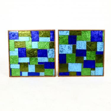 Pair of Mosaic Glass Art Panels By Georges Briard
