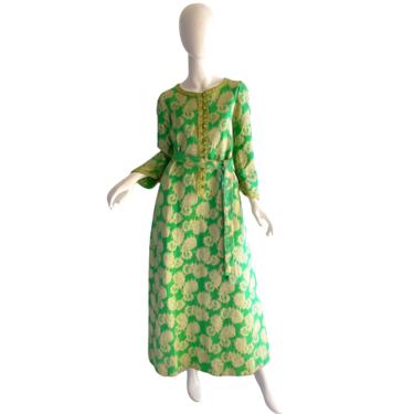 60s Malouf Brocade Dress / Vintage Moroccan Metallic Dress / 1960s Embroidered Tapestry Dress Small 