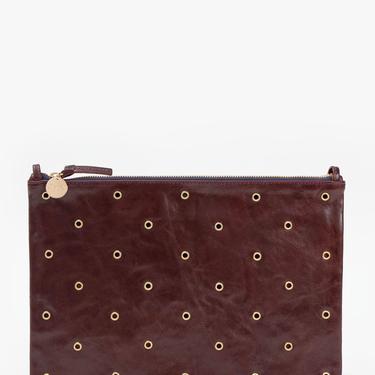 Flat Clutch with Tabs - Walnut with Grommets