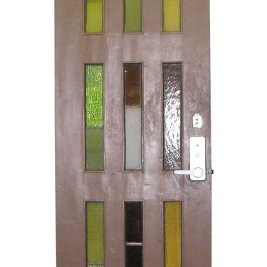 Antique Stained 9 Vertical Stained Glass Door 94.5 x 32