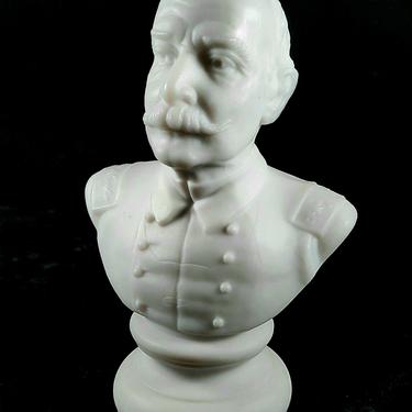 Milk Glass - Bust of Admiral Dewey from Remember the Maine collection