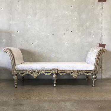 Silvered Repousse Window Bench