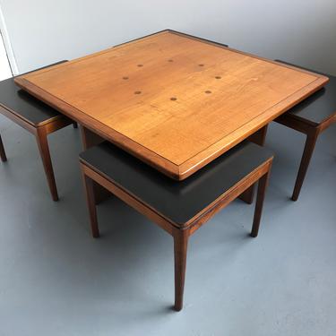 Very RARE Mid century modern Drexel Declaration Coffee table with nesting snack tables 