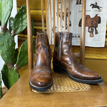Vintage Leather Acme Cowboy Boots Size Men’s 9 Western Ankle Boots 