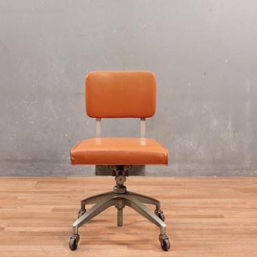 Mid Century Orange Vinyl Desk Chair – ONLINE ONLY