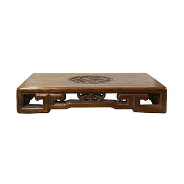 Chinese Brown Wood Scroll Rectangular Table Top Stand Display Easel ws1932E 
