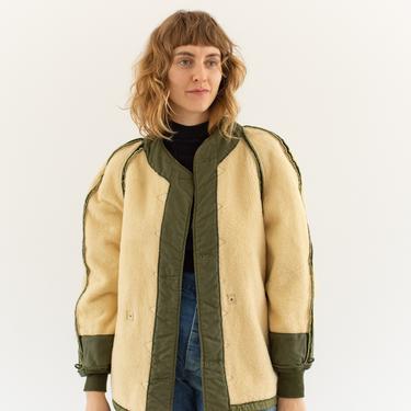 Vintage Reversible Green Wool Pile Liner Jacket | Military Coat | M L | 