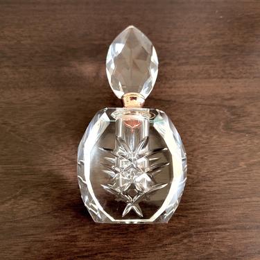 Vintage Cut Crystal &amp; Rose Gold Perfume Bottle 
