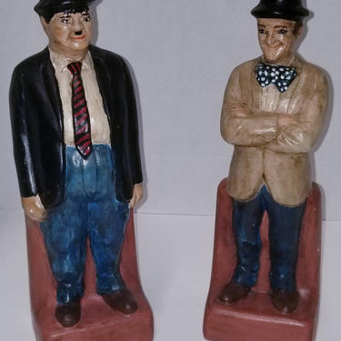 Vintage Laurel and Hardy Ceramic Figurines 
