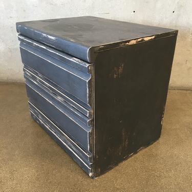 Upcycled Graphite Two Drawer Side Table