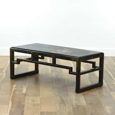 Vintage Asian Style Black Coffee Table