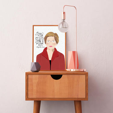 Elizabeth Warren| Art Print | Cubicle Decor | Girl Power 