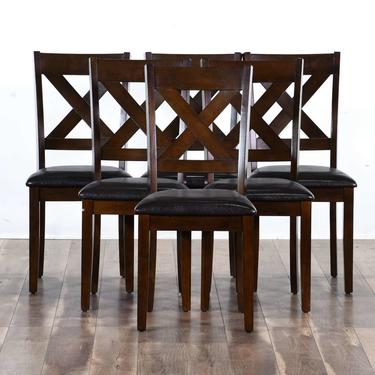 Set 6 Contemporary Cross Back Dining Chairs