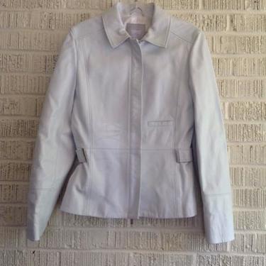 Versace Jeans MH Size S Light Gray Leather Jacket