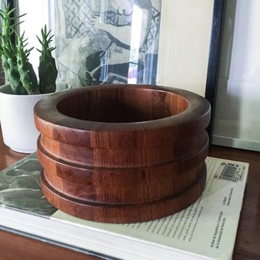 Erik Jrgensen Staved Teak Bowl Centerpiece by WoodLine Denmark Vintage Mid Century 
