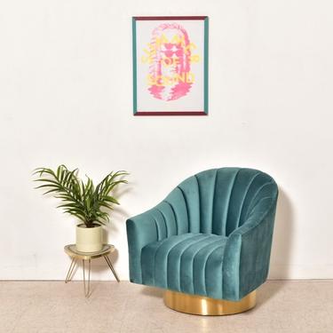Space Odyssey Swivel Chair in Teal 