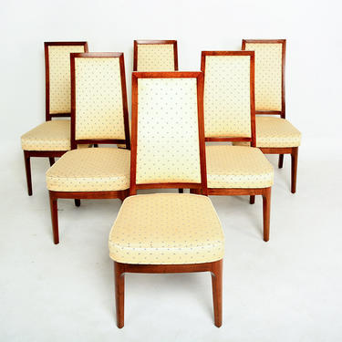 1950s Walnut Dining Chairs by Kipp Stewart for Cal-Mode Furniture - set of 6 