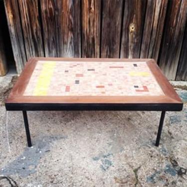 Low vintage coffee table with tile mosaic #vintage #petworth