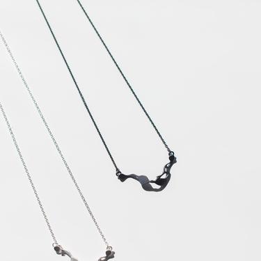 Petite Seaweed Necklace in Oxidized Silver