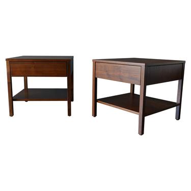 Pair of Walnut Nightstands or Side Tables by Florence Knoll, ca. 1951