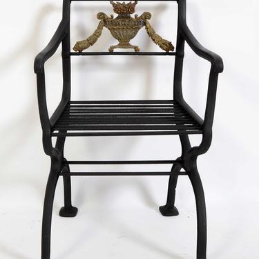 Iron Garden Chairs Made by W.A. Snow in Boston 1925 1 arm chair and 3 side chairs  Garland 