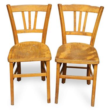 Pair of Wooden Bistro Chairs